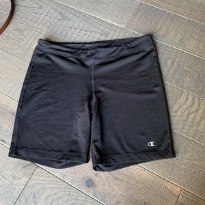 Black Champion Knee-Length Compression Biker Short